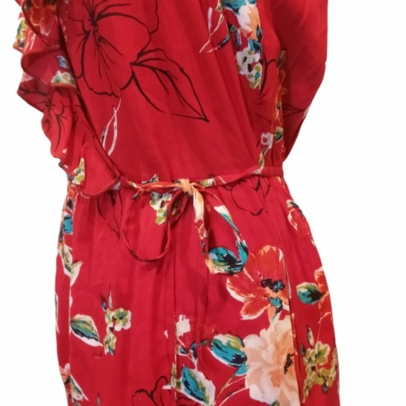 Band of Gypsies Saffron Red Floral Romper - Picture 6 of 12